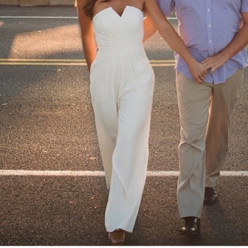 BHLDN / Jill Stuart cream jumpsuit